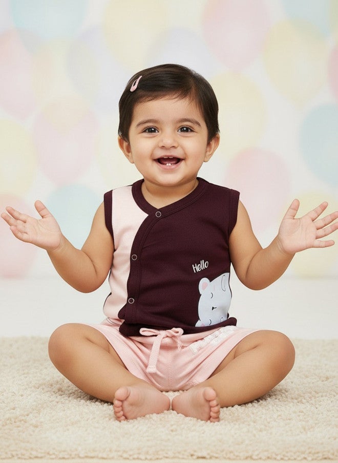 Bontots Infant Girls Printed Organic Cotton Jhabla - Image 1